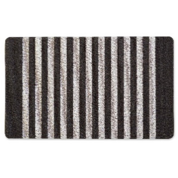 DOORMAT 17.75X29.5 STRIPE BLACK/WHITE PVC