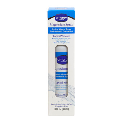MAGNESIUM SPRAY 3OZ AMORAY MINERAL THERAPY FRAGRANCE FREE 12PC PDQ BOXED