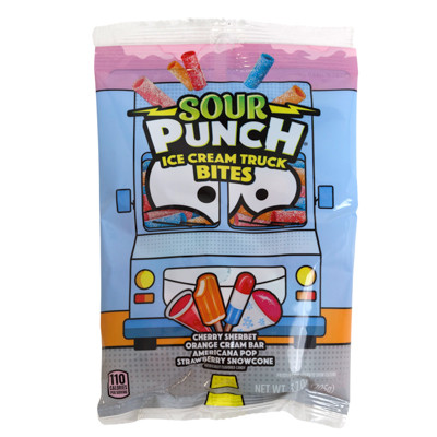 SOUR PUNCH ICE CREAM TRUCK BITES 3.7 OZ PEG BAG INCL 4 FLAVORS