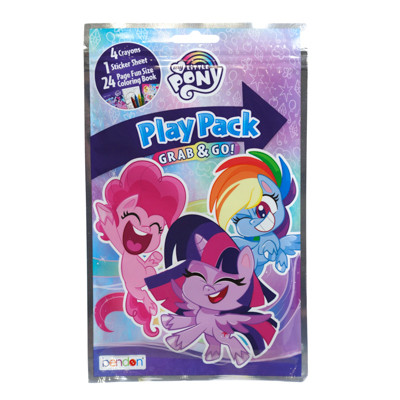 PLAY PACK MY LITTLE PONY 4CRAYONS, 25STICKERS , 24PG FUN SIZE COLOR BOOK