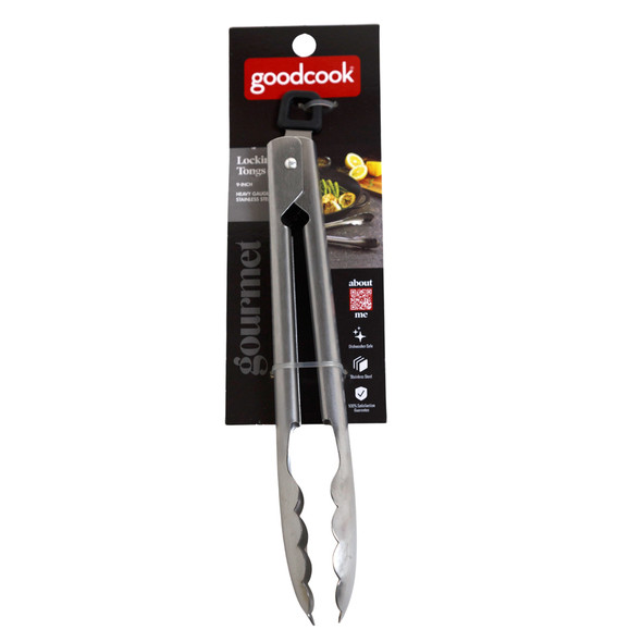 TONGS 9IN LOCKING STAINLESS STEEL GOURMET GOODCOOK