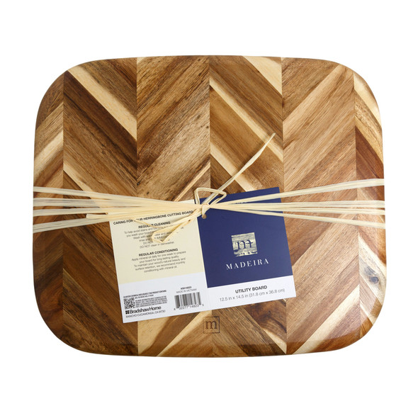 CUTTING BOARD 12.5X14.5IN HERRINGBONE MADEIRA BY ARCHITECT ACACIA
