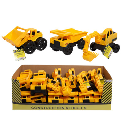 CONSTRUCTION TRUCK 3AST DUMP/BACKHOE/BULLDOZER/24PC PDQ EA W/HT