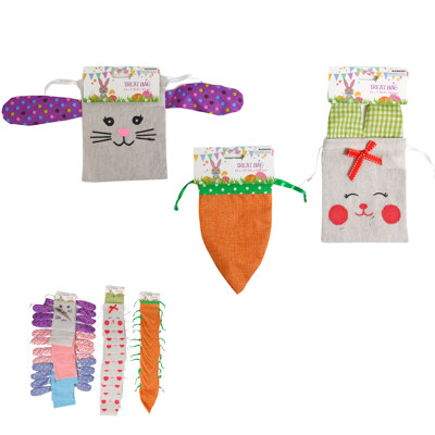 TREAT BAG EASTER SUPER ASSORTMENT BUNNY/CARROT ON 12PC DISPLAY STRIP/PBSLV