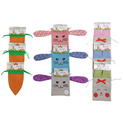 TREAT BAG EASTER SUPER ASSORTMENT BUNNY/CARROT ON 12PC DISPLAY STRIP/PBSLV