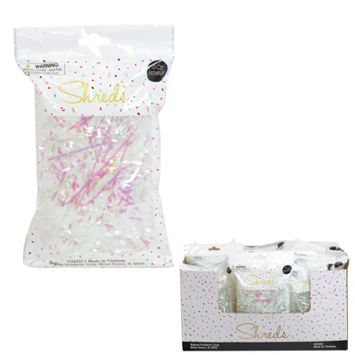 SHREDS PEARLIZED 1.5OZ BAG IN 36PC PDQ/PARTY ART