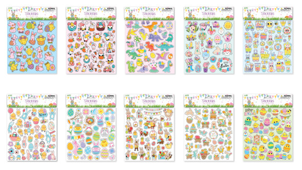 STICKERS EASTER 10 ASSORTED STYLES/PBH