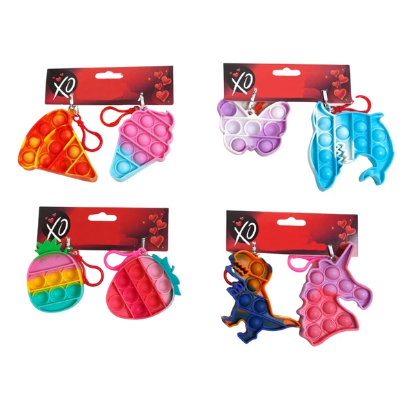POPPER 2PK FUN NOVELTY SHAPES W/CLIP TIE-DYE COLORS/HEADER