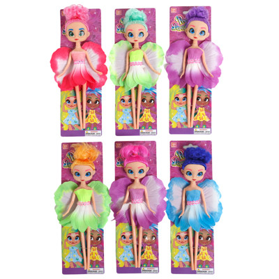 DOLL FAIRY DORABLE W/WINGS 9IN 6AST W/PETAL DRESS & COLORFUL HAIR EACH/TCD