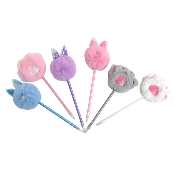 PEN EASTER POM POM EARS OR BUNNY PAW ASST COLORS/24PC PVC TUBE