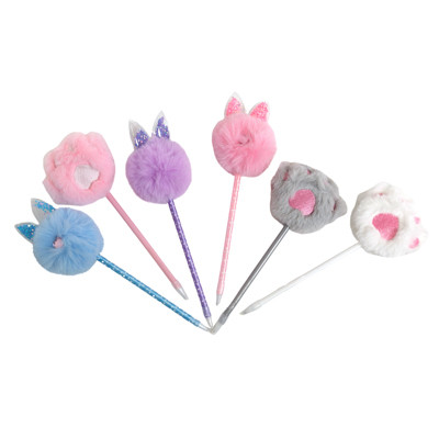 PEN EASTER POM POM EARS OR BUNNY PAW ASST COLORS/24PC PVC TUBE