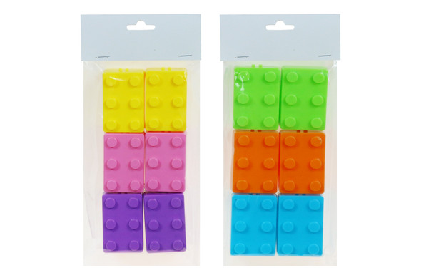 BUILDING BLOCK EASTER CANDY CONTAINER HINGED 6PK BRITES/PASTELS PBH