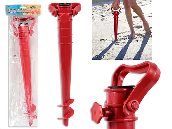 BEACH UMBRELLA ANCHOR RED 17IN PLASTIC/PBH