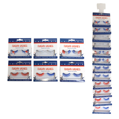 PATRIOTIC FAUX EYELASHES 6AST/WINDOW BOX 12PC MDSGSTRIP 14+
