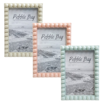 FRAME PLASTIC BEADED 4X6 3AST COLORS/UPC LABEL