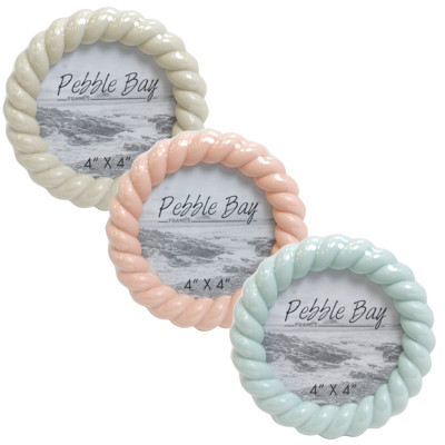 FRAME PLASTIC ROUND 4IN DIA ROPED EDGE 3AST COLORS/UPC LABEL