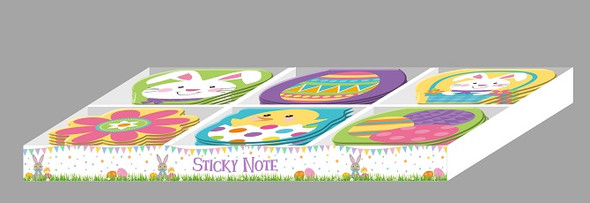 NOTEPAD DIECUT SELFSTICK EASTER 50SHT 6AST/24PC PDQ
