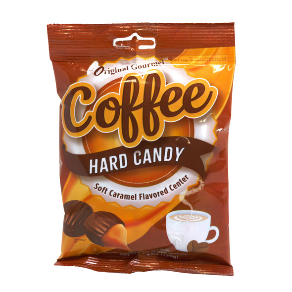ORIGINAL GOURMET COFFEE HARD CANDY WITH CARAMEL SOFT CENTER 4.6 OZ PEG BAG
