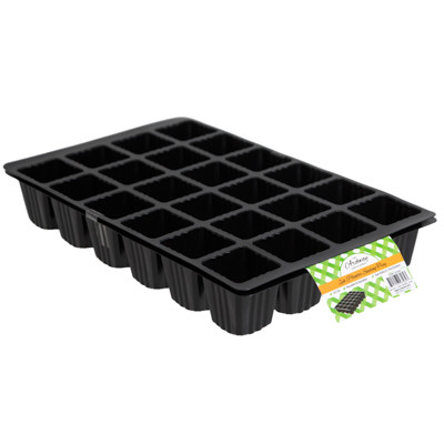 PLANTER SEEDLING TRAY 24CELL 2PK PP REUSABLE EA W/HDR 24PC CASE CUT DISPLAY *NO CALIF SALE*