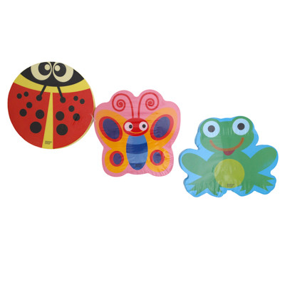 GARDEN KNEE PAD 3AST LADYBUG/FROG/BUTTERFLY SHRINK/LABEL APROX 10/10.5IN