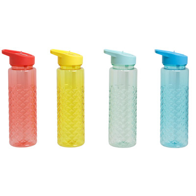 WATER BOTTLE 24OZ/700ML EMBOSSED TEXTURE 4AST IN 12PC PDQ