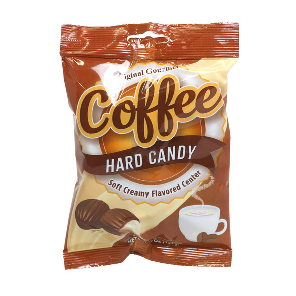 ORIGINAL GOURMET COFFEE HARD CANDY W/SOFT CREAMY CENTER 5 OZ PEG BAG