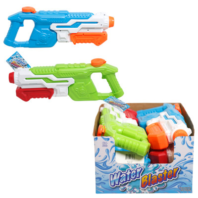 WATER GUN PUMP ACTION 14IN 2AST IN 12PC PDQ EA W/HT