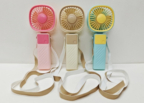 FAN MINI PERSONAL W/LANYARD 3 SPEEDS ADJUSTABLE POSITION USB CHARGE 7.75IN H/COLOR BOX