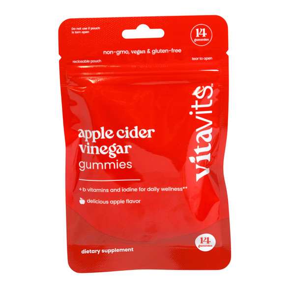 VITAMIN 14CT GUMMIES APPLE CIDER VINEGAR EXPIRY DATE 03/2028 IN 24PC PDQ DISPLAY PEGGABLE BAG VITA GLOBE