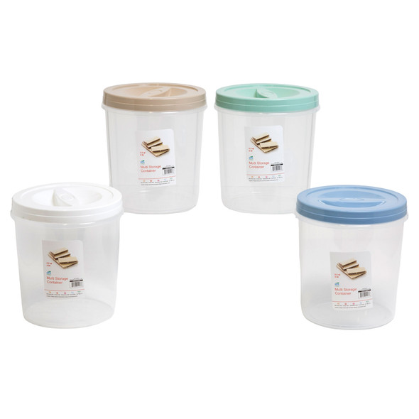 STORAGE CONTAINER 5.2 QT 5.0L SCREW TOP 4 NEW COLOR LIDS CLEAR BOTTOM #CRYSTAL 7 - 14771
