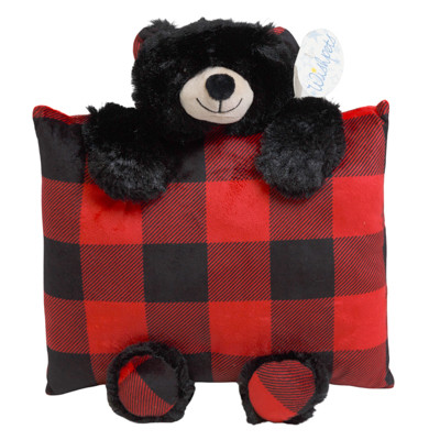 PLUSH 13IN WOODSY BABY NAPTIME BLACK BEAR PILLOW (10.00)
