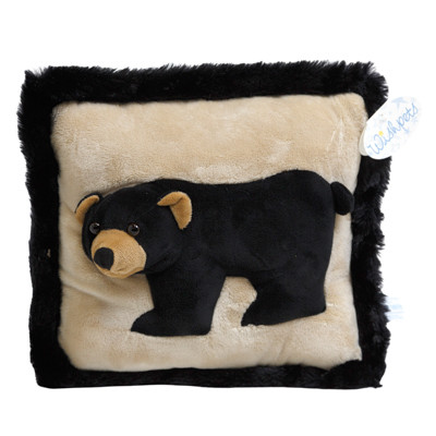 PLUSH 13IN BLACK BEAR PILLOW (12.00)