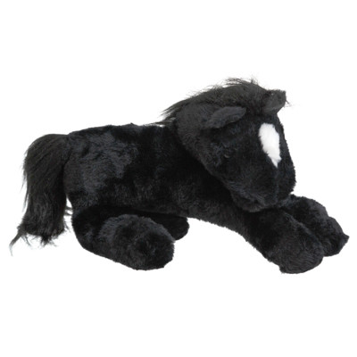 PLUSH 13IN LAYING HORSE BLACK (10.00)