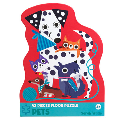 FLOOR PUZZLE PETS 42PC