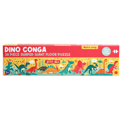 FLOOR PUZZLE GIANT 36PC DINO CONGA SHAPED