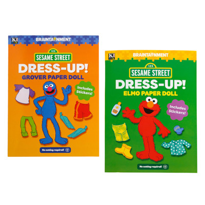 SESAME STREET DRESS UP PAPER DOLLS 2 ASST COUNTER DISPLAY