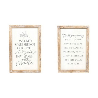 WALL SIGN 16X24X2 SMILE/JOURNEY REVERSIBLE WOOD (58.00)
