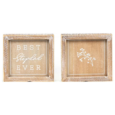 WALL SIGN 6X6X1.5 STEPDAD/FLORAL (16.00)
