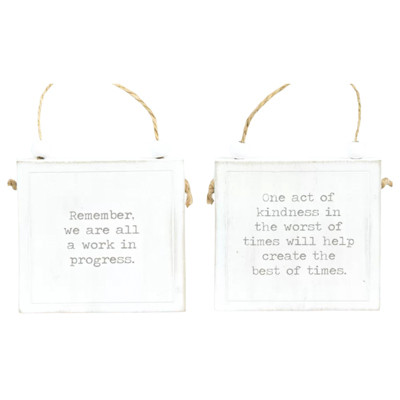 WALL SIGN 4X4X1 KINDNESS/PROGRESSIVE REVERSIBLE WOOD (8.00)