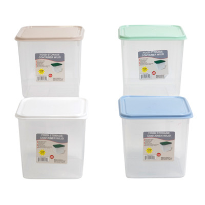 FOOD STORAGE CONTAINER SQUARE 3.5 QT 4-LID COLORS CLEAR BOTTOM