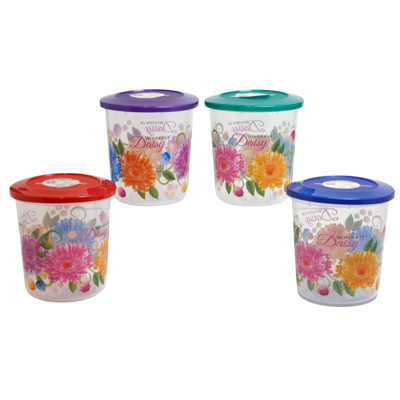 FOOD STORAGE CONT 3 DESIGNS 6.5 QT/26 CUPS 4-COLORS LIDS #DELTA 6250