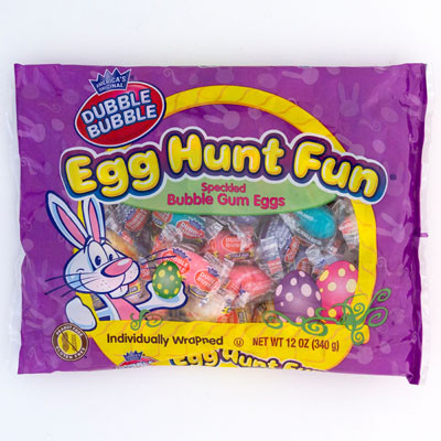 EASTER CANDY EGG HUNT 12-OZ FUN BAG DUBBLE BUBBLE COUNTER DISPLAY
