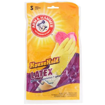 GLOVES ARM & HAMMER SMALL HOUSEHOLD - LATEX