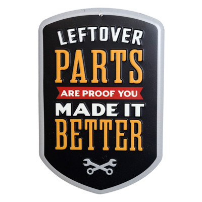 WALL DECOR SIGN 5.5X8.25 LEFTOVER PARTS METAL