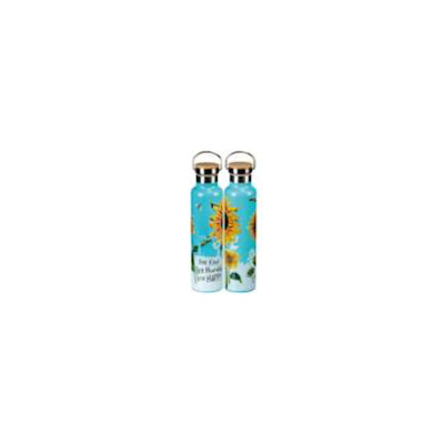 INSULATED BOTTLE 25OZ 2.75X11.25 BEE KIND STAINLESS STEEL/BAMBOO