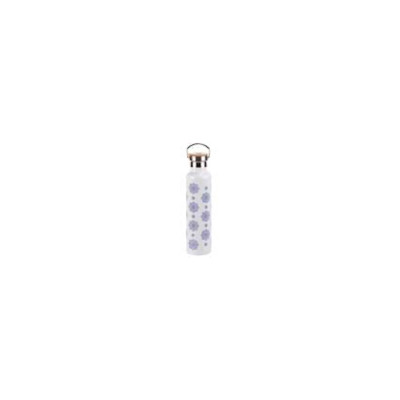 INSULATED BOTTLE 25OZ 2.75X11.25 MANDALA STAINLESS STEEL/BAMBOO