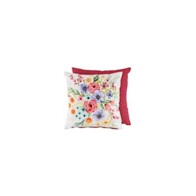 PILLOW 18X18 FLORAL BOUQUET COTTON/ZIPPER