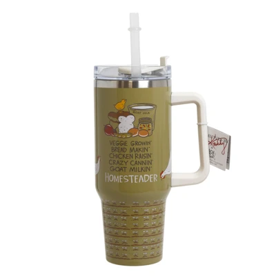TRAVEL MUG 40OZ 5.25X10X4 HOMESTEADER STAINLESS STEEL/PLASTIC