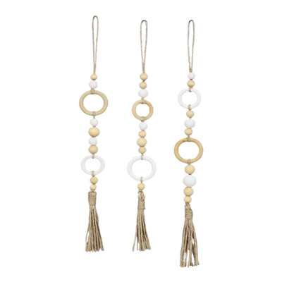 WALL DECOR 3AST BEADED TASSELS WOOD  1.8X0.5X12.75