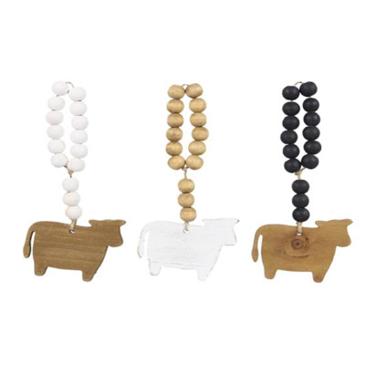 WALL DECOR 3AST BLESSING BEAD WALL HANGER COW WOOD 3X0.55X6.7